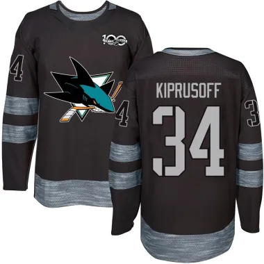 Authentic Miikka Kiprusoff Black San Jose Sharks 1917-2017 100th Anniversary Jersey - Men's