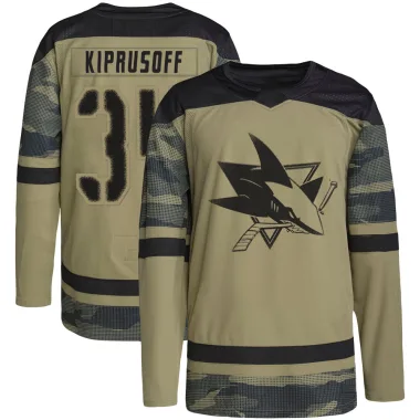 Authentic Miikka Kiprusoff Camo San Jose Sharks Military Appreciation Practice Jersey - Men's
