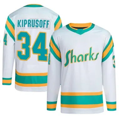 Authentic Miikka Kiprusoff White San Jose Sharks Reverse Retro 2.0 Jersey - Men's