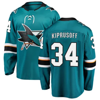 Breakaway Miikka Kiprusoff Teal San Jose Sharks Home Jersey - Youth